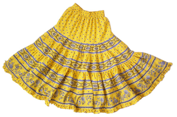 Provence tiered skirt, long (Mireille_medaille. yellow) Provence tiered skirt, long (Mireille_medaille. yellow)